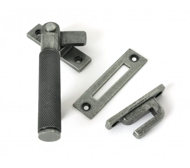 From The Anvil Brompton Knurled Window Fastener (Lockable) - Pewter