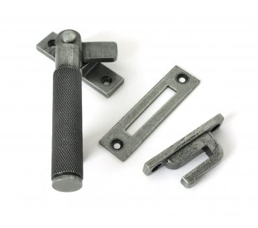 From The Anvil Brompton Knurled Window Fastener (Lockable) - Pewter