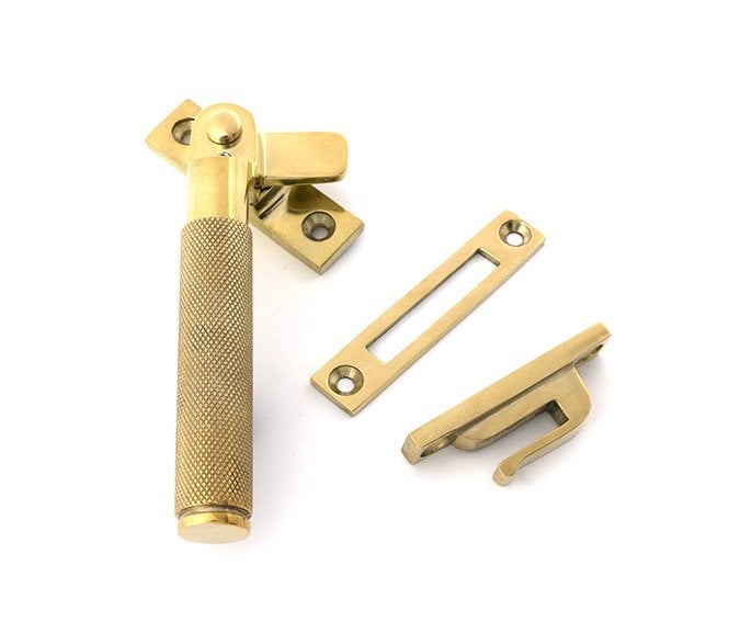 From The Anvil Brompton Knurled Window Fastener (Lockable)  Polished Brass