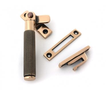 From The Anvil Brompton Knurled Window Fastener (Lockable)  Polished Bronze