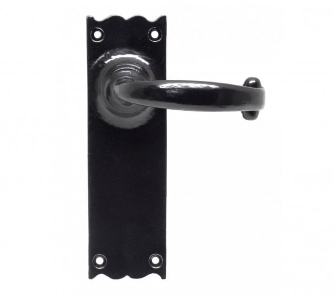 From The Anvil Cottage Door Handles On Backplate - Black
