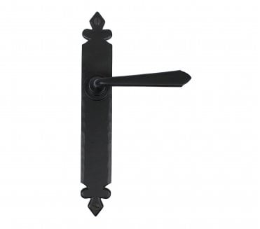From The Anvil Cromwell Door Handles On Long Backplate - Black