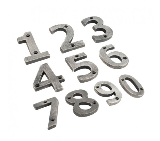 From The Anvil Front Door Numerals - 78mm - Antique Pewter