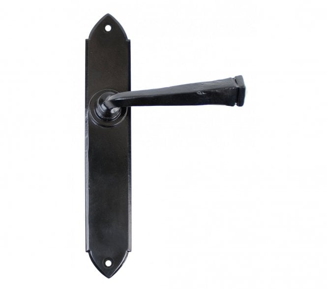 From The Anvil Gothic Door Handles On Long Backplate - Black
