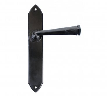 From The Anvil Gothic Door Handles On Long Backplate - Black
