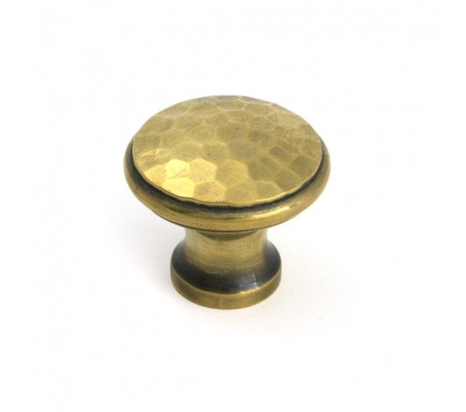 From The Anvil Hammered Cabinet Knobs - Aged Brass