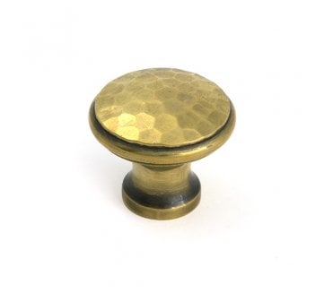 From The Anvil Hammered Cabinet Knobs - Aged Brass