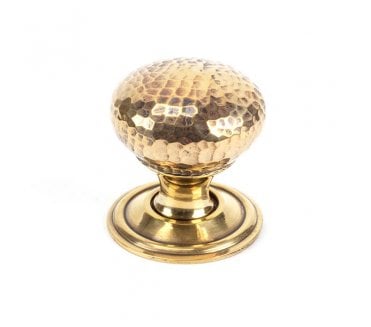 From The Anvil Hammered Mushroom Cabinet Knobs - Aged Brass