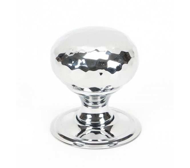From The Anvil Hammered Mushroom Cabinet Knobs - Polished Chrome
