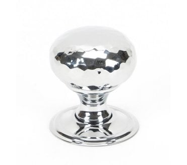 From The Anvil Hammered Mushroom Cabinet Knobs - Polished Chrome