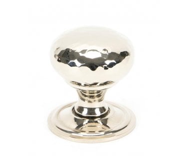 From The Anvil Hammered Mushroom Cabinet Knobs - Polished Nickel