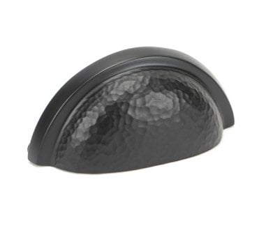 From The Anvil Hammered Regency Concealed Drawer Cup Pull - Aged Bronze