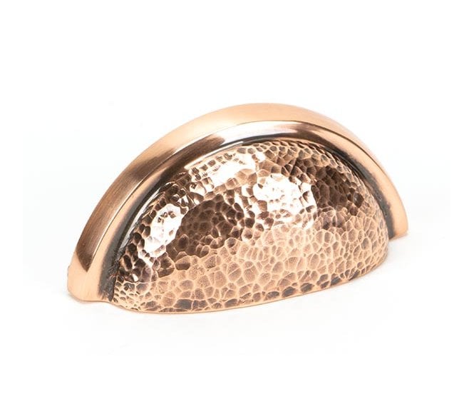 From The Anvil Hammered Regency Concealed Drawer Cup Pull - Polished Bronze
