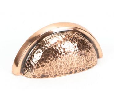 From The Anvil Hammered Regency Concealed Drawer Cup Pull - Polished Bronze