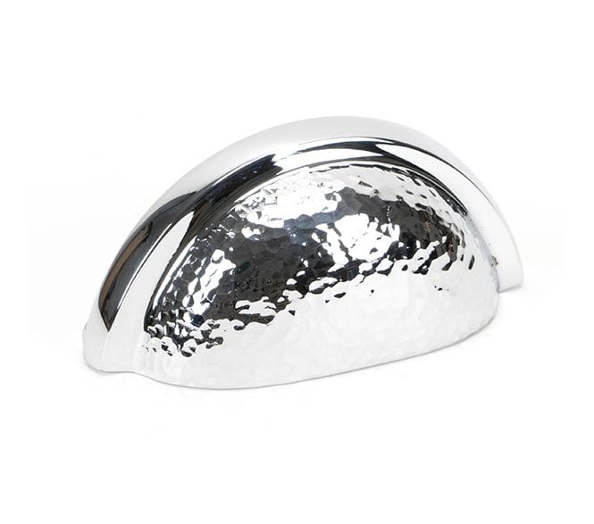 From The Anvil Hammered Regency Concealed Drawer Cup Pull - Polished Chrome
