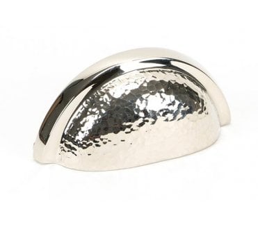 From The Anvil Hammered Regency Concealed Drawer Cup Pull - Polished Nickel