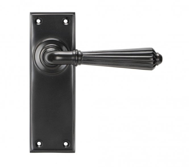From The Anvil Hinton Door Handles On Backplate - Aged Bronze