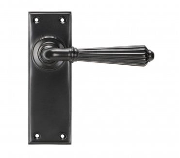 From The Anvil Hinton Door Handles On Backplate - Aged Bronze