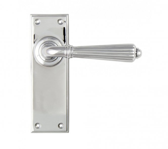 From The Anvil Hinton Door Handles On Backplate - Polished Chrome