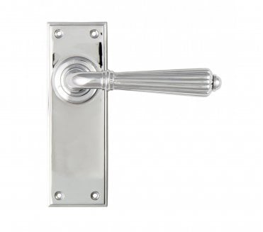 From The Anvil Hinton Door Handles On Backplate - Polished Chrome