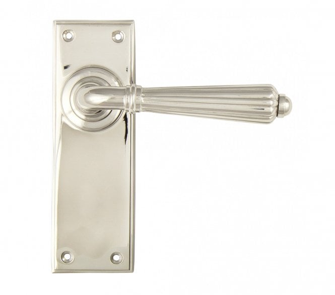From The Anvil Hinton Door Handles On Backplate - Polished Nickel