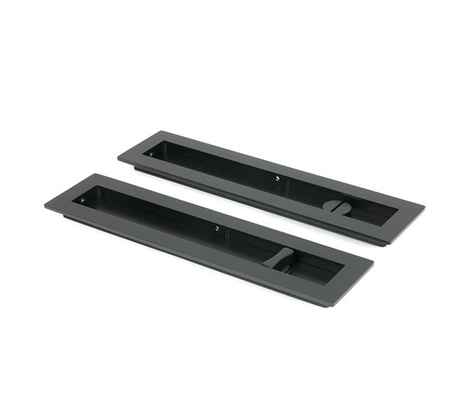 From The Anvil Matt Black 250mm Plain Rectangular Pull - Privacy Set