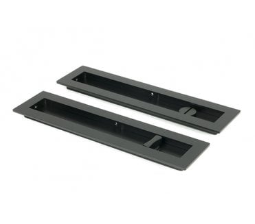 From The Anvil Matt Black 250mm Plain Rectangular Pull - Privacy Set