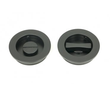 From The Anvil Matt Black 60mm Plain Round Pull - Privacy Set