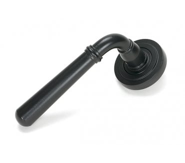 From The Anvil Matt Black Newbury Lever on Rose Set (Art Deco)