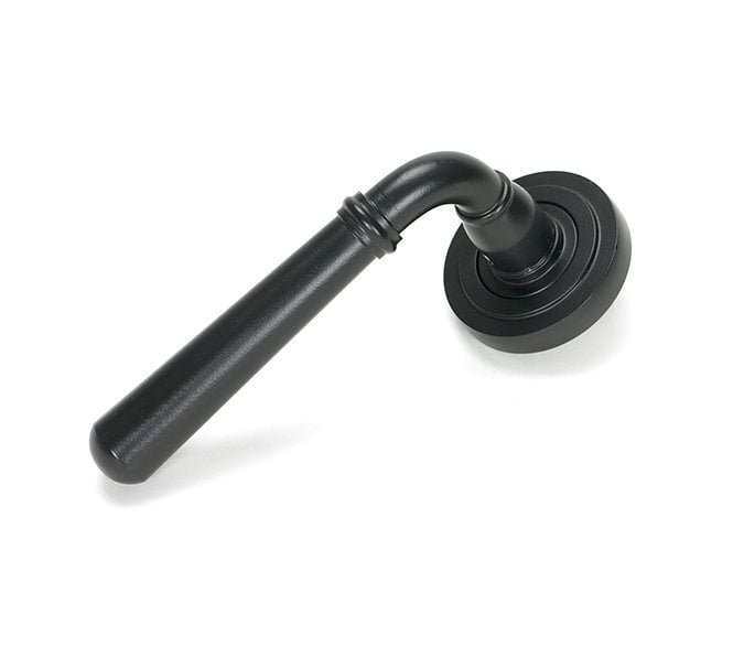 From The Anvil Matt Black Newbury Lever on Rose Set (Art Deco) - Unsprung