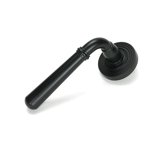 From The Anvil Matt Black Newbury Lever on Rose Set (Beehive)
