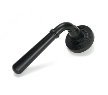 From The Anvil Matt Black Newbury Lever on Rose Set (Beehive) - Unsprung
