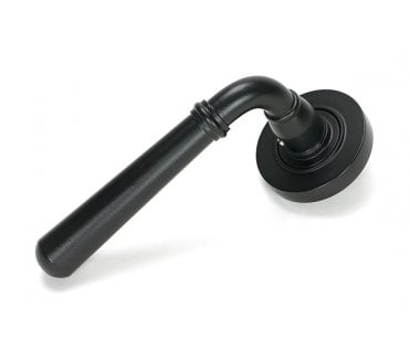 From The Anvil Matt Black Newbury Lever on Rose Set (Plain)