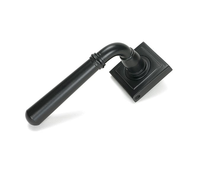 From The Anvil Matt Black Newbury Lever on Rose Set (Square)