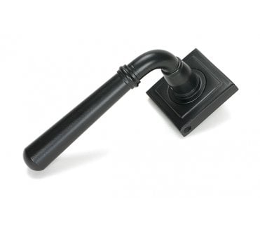 From The Anvil Matt Black Newbury Lever on Rose Set (Square)