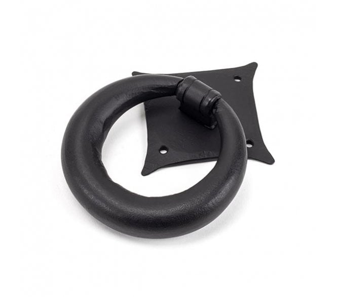 From The Anvil Matt Black Ring Door Knocker