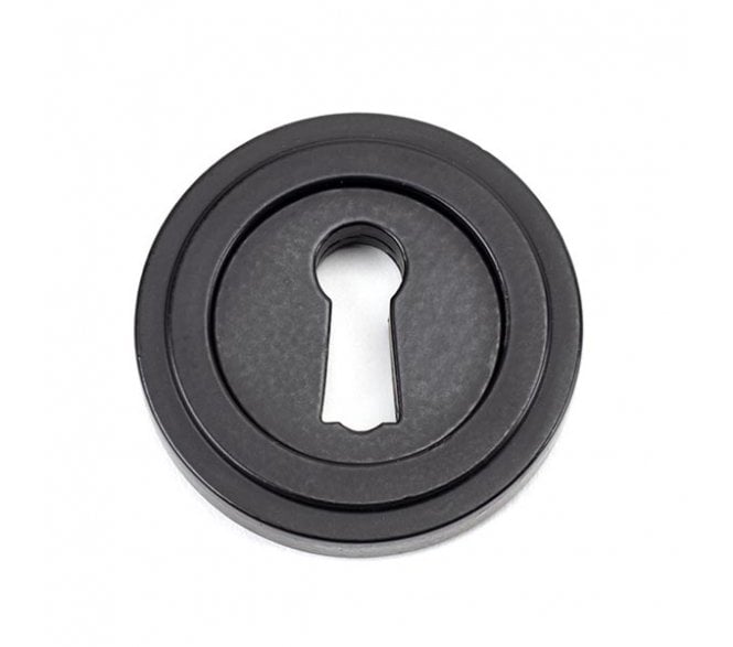 From The Anvil Matt Black Round Escutcheon (Art Deco)