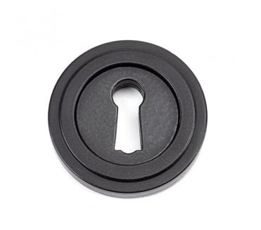 From The Anvil Matt Black Round Escutcheon (Art Deco)