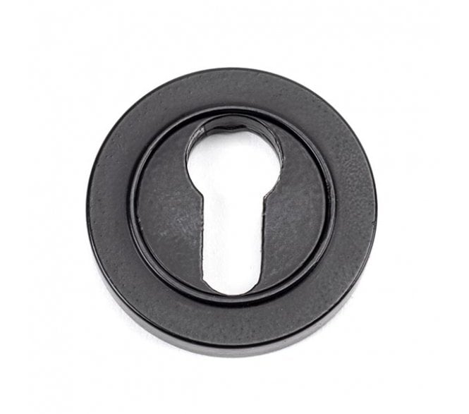 From The Anvil Matt Black Round Euro Escutcheon (Plain)