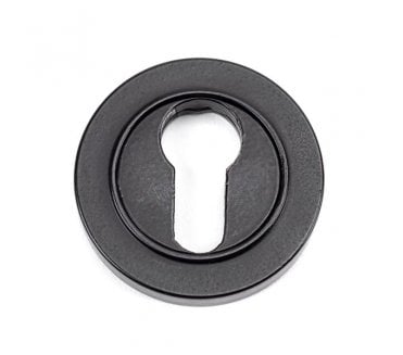 From The Anvil Matt Black Round Euro Escutcheon (Plain)