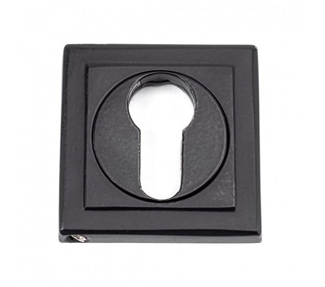 From The Anvil Matt Black Round Euro Escutcheon (Square)