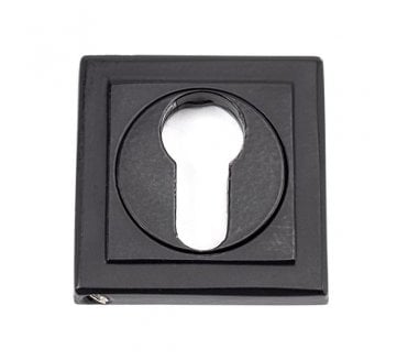 From The Anvil Matt Black Round Euro Escutcheon (Square)