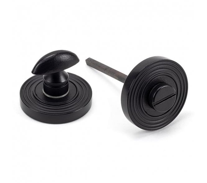From The Anvil Matt Black Round Thumbturn Set (Beehive)
