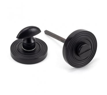 From The Anvil Matt Black Round Thumbturn Set (Beehive)