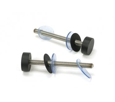 From The Anvil Matt Black SS (304) 100mm Bolt Fixings for T Bar (2) - Offset