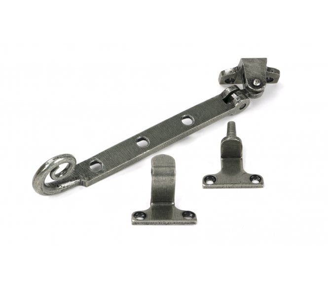 From The Anvil Monkeytail Casement Window Stay (Steel Window) - Pewter