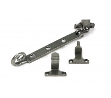 From The Anvil Monkeytail Casement Window Stay (Steel Window) - Pewter