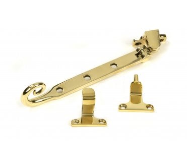 From The Anvil Monkeytail Casement Window Stay (Steel Window) - Polished Brass