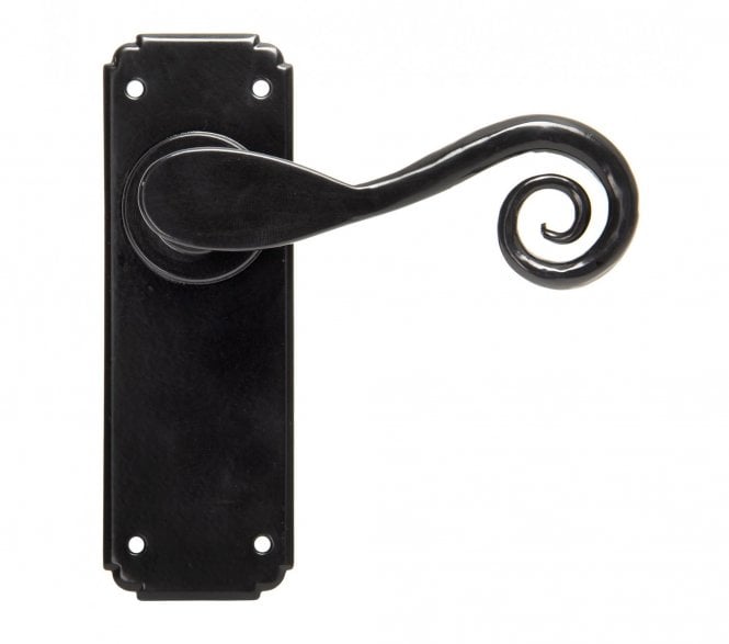 From The Anvil Monkeytail Door Handles On Backplate - Black