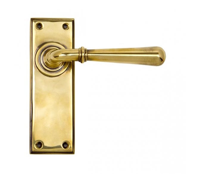 From The Anvil Newbury Door Handles On Backplate - Aged Brass